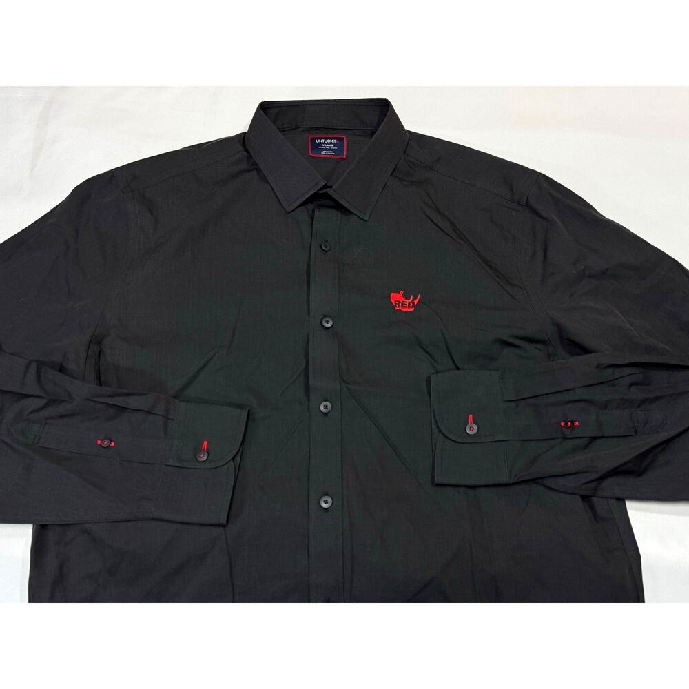 Untuckit Black Long Sleeve Shirt size Xl Wrinkle Free Slim Fit Cotton